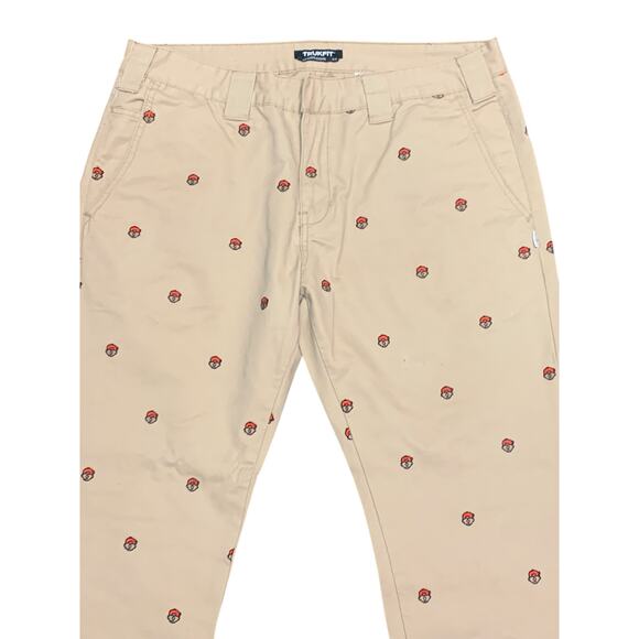 TRUKFIT khaki Chino flat front Embroidered all over pants 34 x 32 100% cotton - Picture 5 of 10